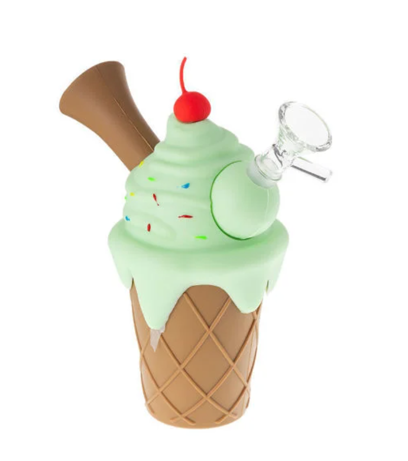7" Silicone Ice Cream Cone Bong