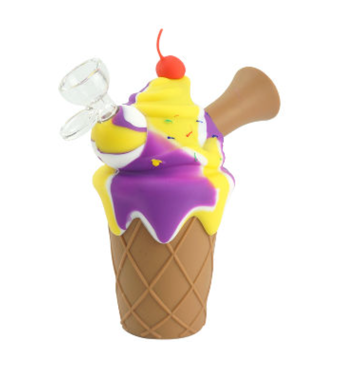 7" Silicone Ice Cream Cone Bong